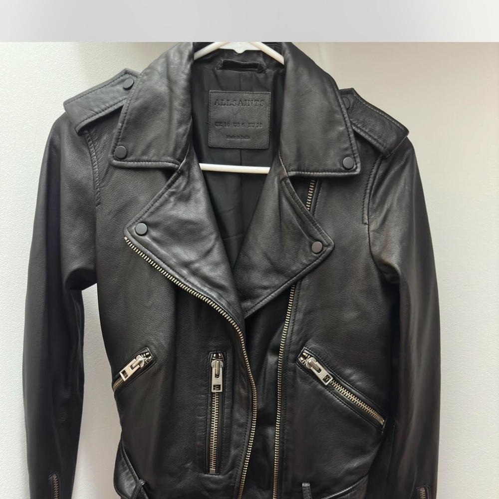 AllSaints Black Leather Jacket like new